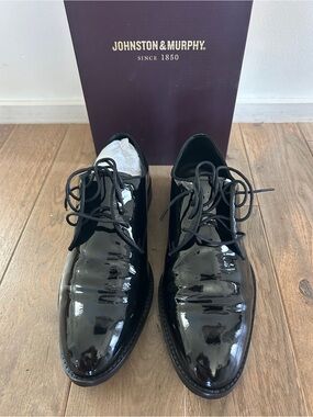 Johnston & Murphy Black Patent Leather Derby Dress Shoes
